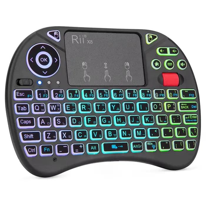 Rii X8 2.4 GHz sans fil russe/anglais/français/espagnol télécommande clavier avec pavé tactile rétro
