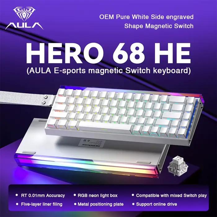 AULA HERO 68HE clavier à interrupteur magnétique déclencheur rapide 8K retour Esports Gamer clavier 