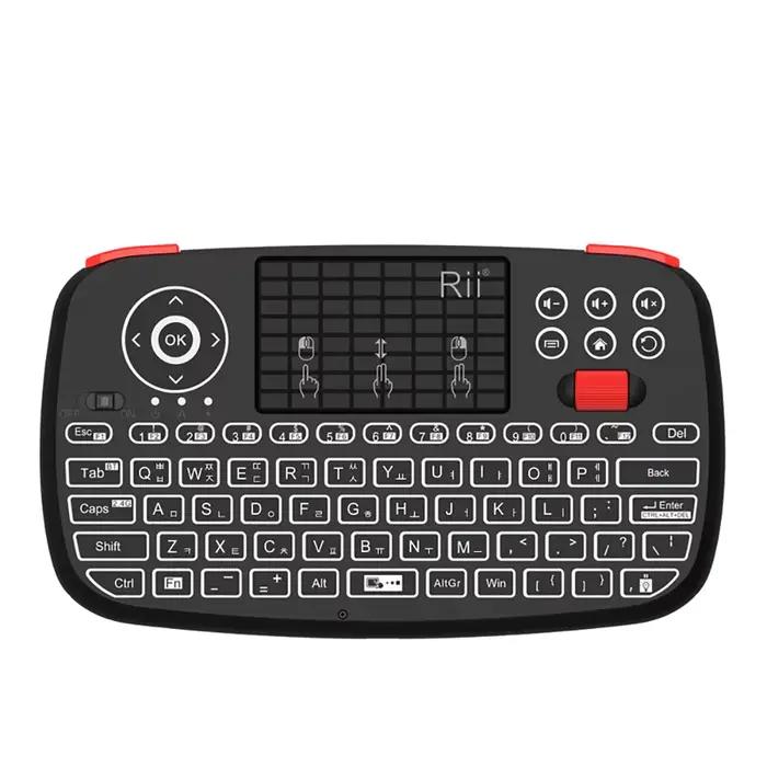 Rii i4 Mini clavier sans fil BT avec pavé tactile 2.4GHz souris rétro-éclairé télécommande pour Wind