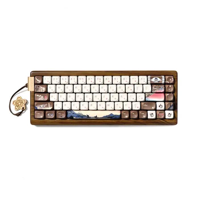 XVX MU68 FujiWave thème clavier mécanique en bois Tri-Mode 65% boîtier solide en noyer complet clavi