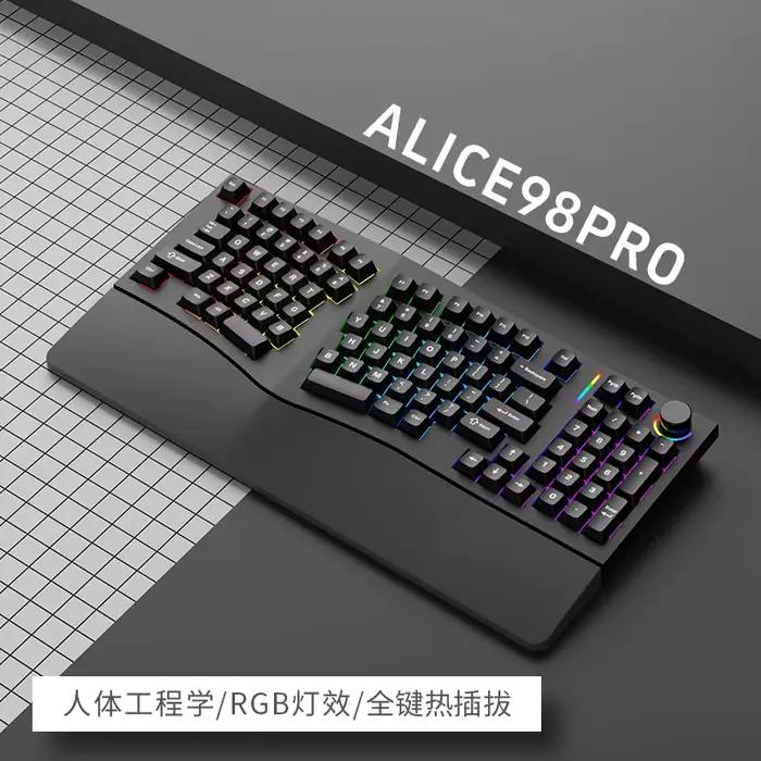 Feker-Clavier de jeu ergonomique filaire ou sans fil AlSTR98 Pro, RVB, claviers mécaniques, échange 