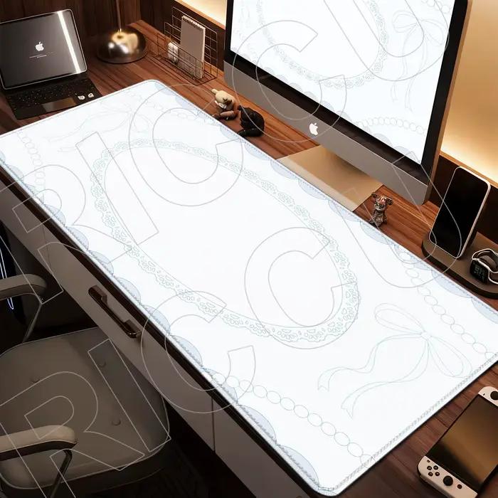 Tapis de souris XXL HD Lace Bow grande taille, tapis de bureau, tapis de clavier gaming étendu, tapi