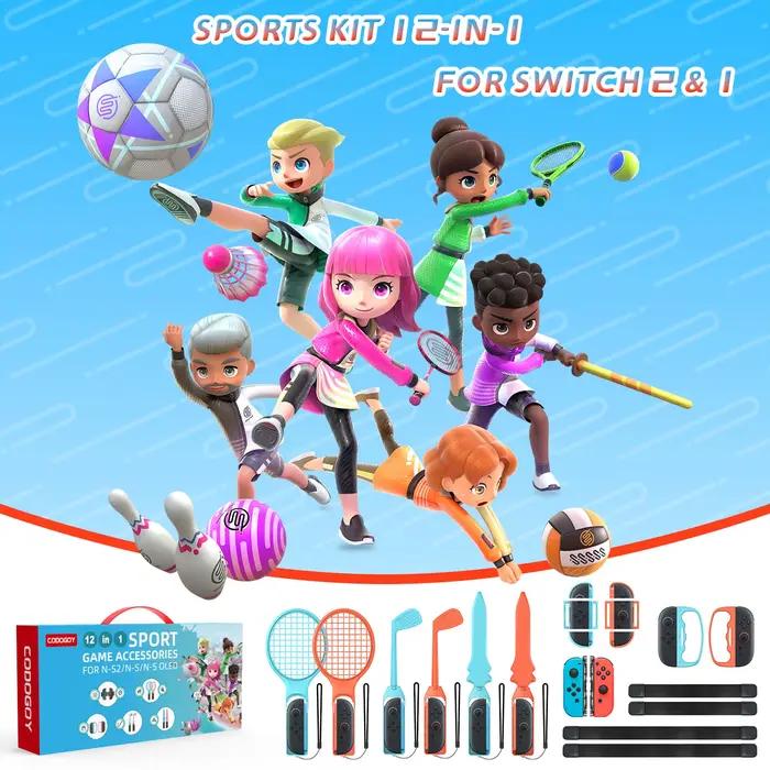 Kit d'accessoires pour Nintendo Switch 2, kit d'accessoires sportifs et familiaux pour Nintendo Swit