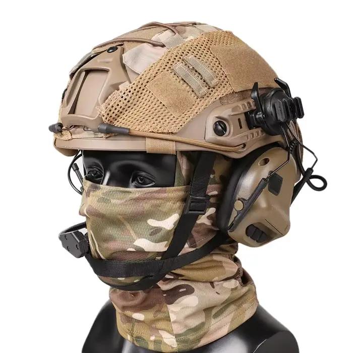 Casque tactique avec casque, casque Airsoft réglable avec housse de casque et masque cagoule Fcae po