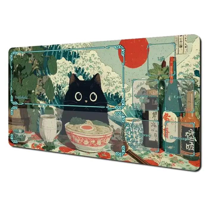 Tapis de jeu MTG sur le thème des guerriers d'anime Ukiyo-e, tapis de combat pour cartes magiques, 3