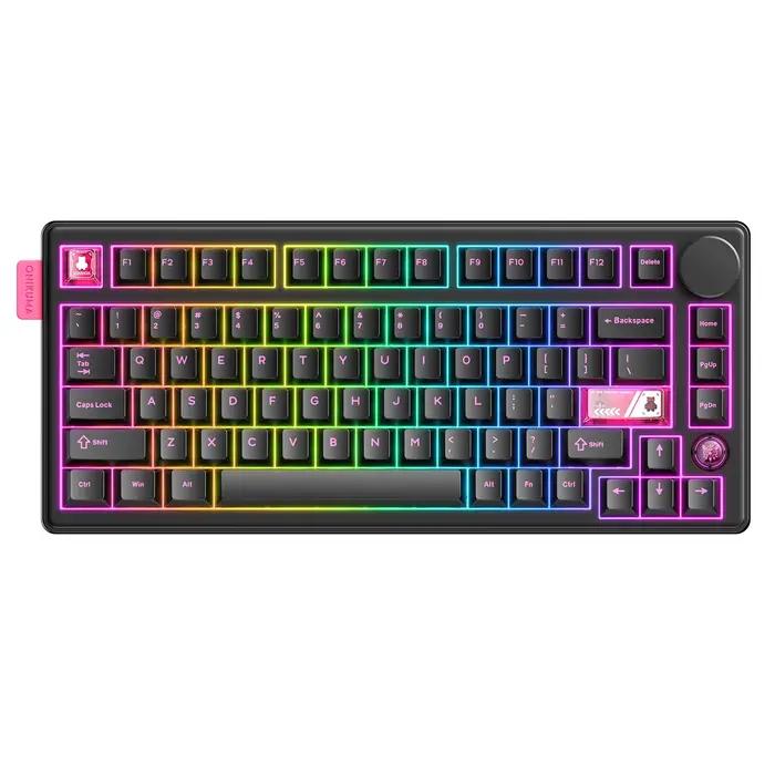Onikuma 2025 nouveau clavier mécanique de jeu Mt706 Rgb 2.4g/filaire/Bt, clavier de jeu Pbt Rgb à 81