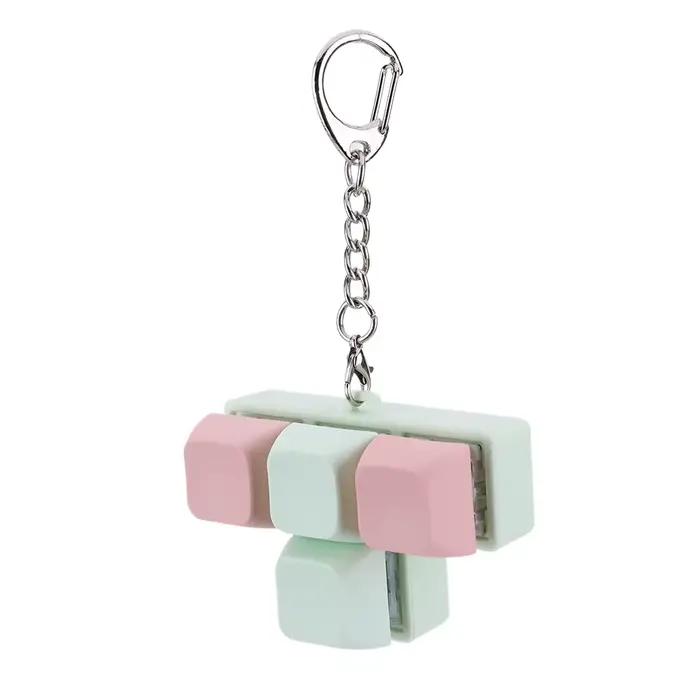 Clavier à doigts anti-stress 4 touches DIY, boutons de clavier DIY, porte-clés apaisant pour enfants