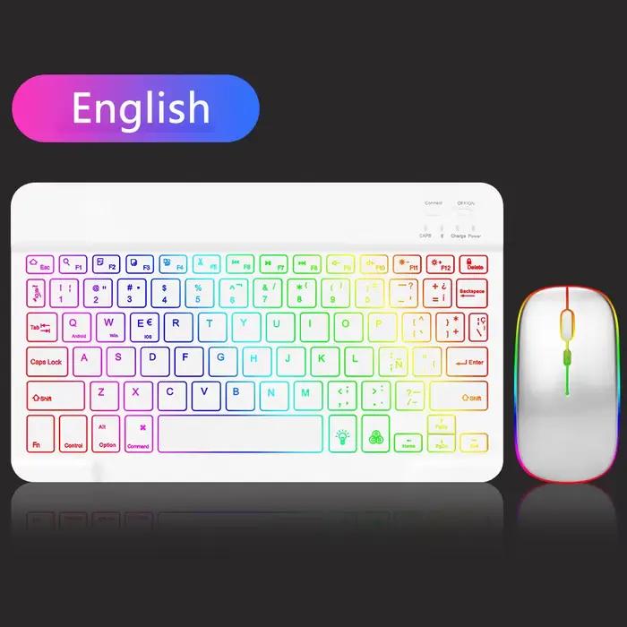 Nouveau clavier pour tablette Android iOS Windows, souris sans fil, compatible Bluetooth, rétroéclai