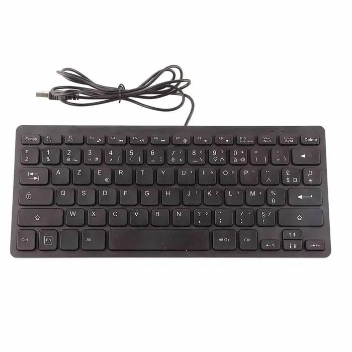 Clavier d'ordinateur filaire ultra fin, 78 touches, muet, mini interface USB, ordinateur de bureau, 