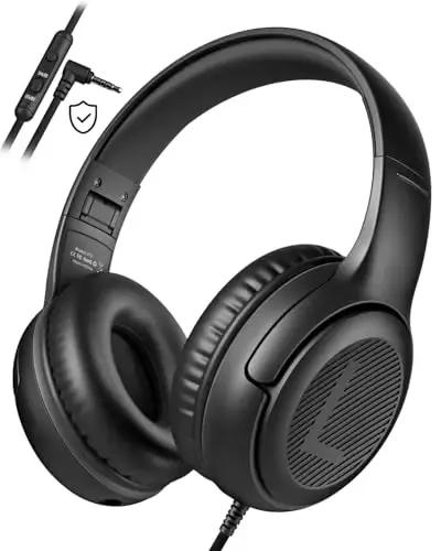 Casque AWATRUE AT2, casque de jeu stéréo Surround 3,5 mm avec micro cache-oreilles à mémoire souple 