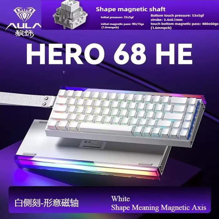 Clavier magnétique mécanique Aula Hero68he filaire RGB65 % claviers gamer échangeable à chaud pc 800