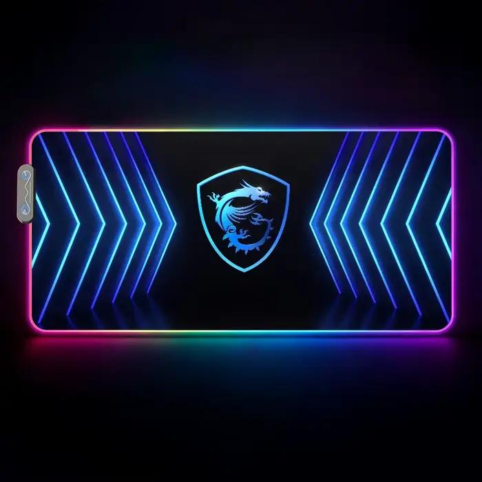Tapis de souris M-MSI tendance, imperméable, avec éclairage LED RGB, coloré, pour clavier de jeu, an