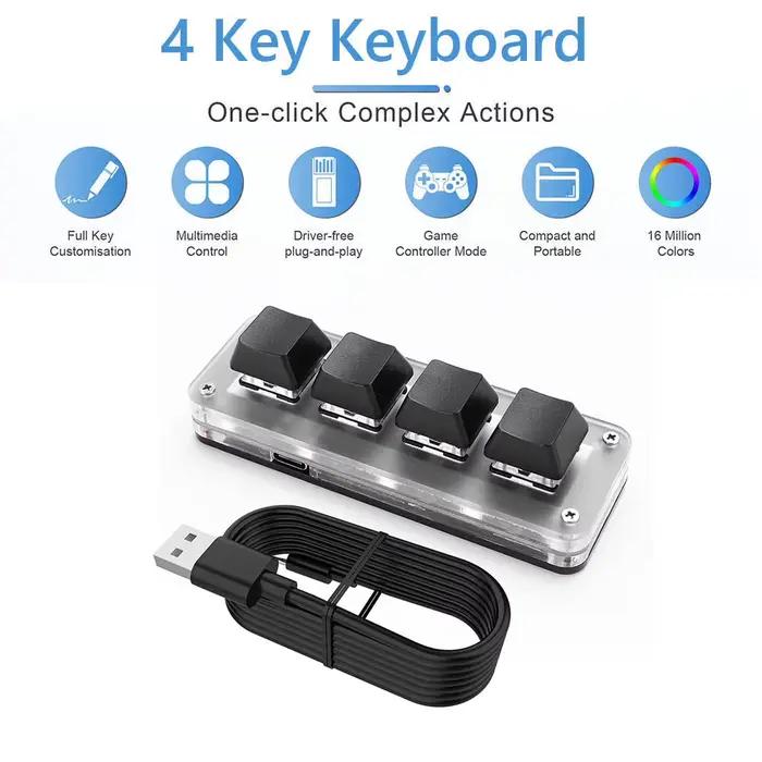 Mini clavier personnalisé sans fil, Partenaires programmable, 3 modes, clavier mécanique Bluetooth, 