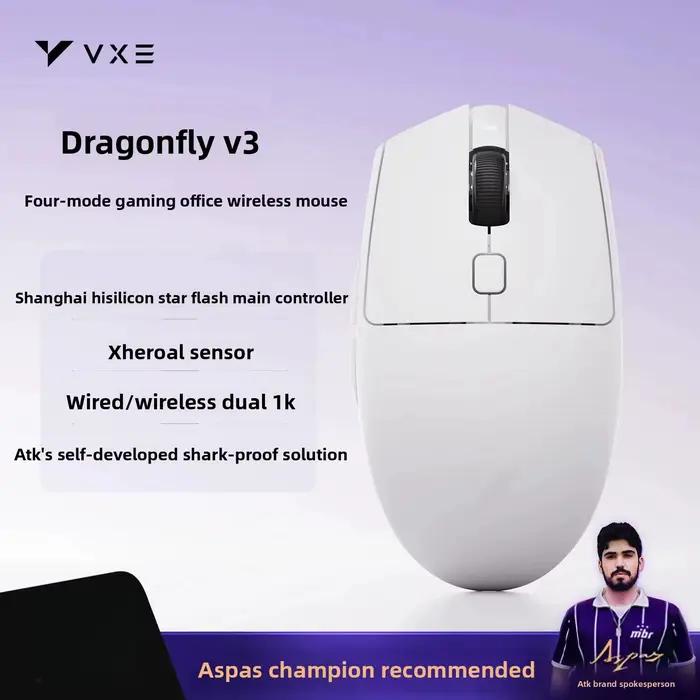 Souris de jeu sans fil VGN VXE Dragonfly V3 Pro, 4 modes, capteur PAW3395SE 1KHz, souris de jeu ergo