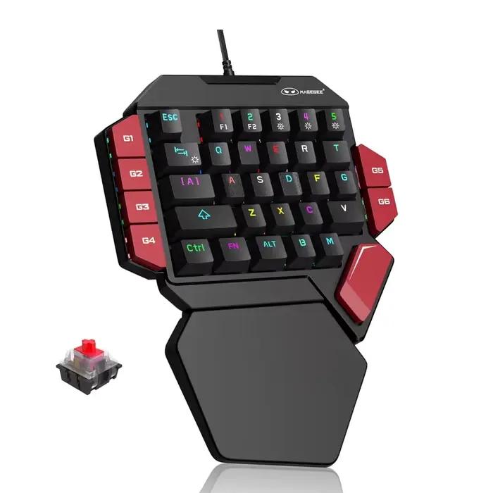 MageGee Mini clavier de jeu mécanique à une main – 35 touches, échangeable à chaud, rétroéclairé, fi