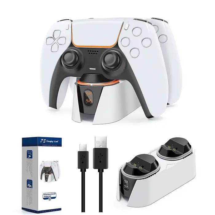 Chargeur double rapide pour manettes PS5, station de charge, socle de charge avec indicateur LED pou
