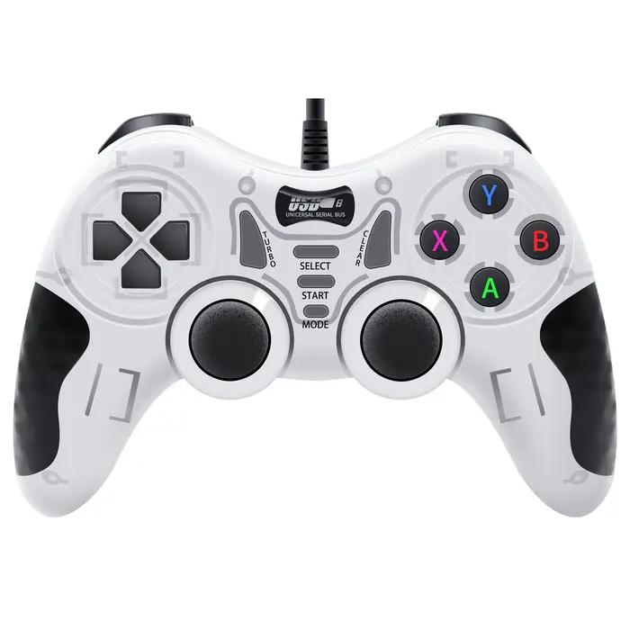 Manette de jeu noire et blanche, poignée filaire pour jeu TV/ordinateur PC, Joystick PS3, contrôleur