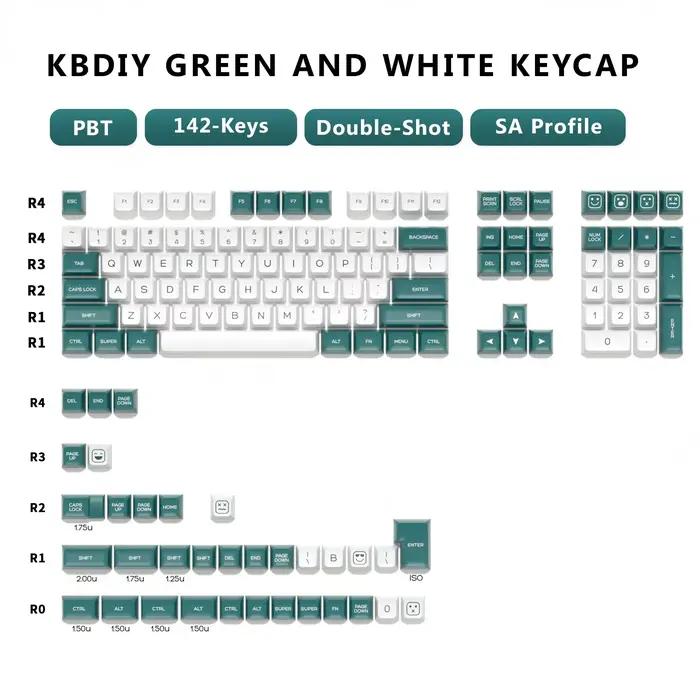 KBDiy 161 touches/ensemble SA profil Rome Keycaps Gamer Double Shot ISO PBT Keycap pour clavier méca