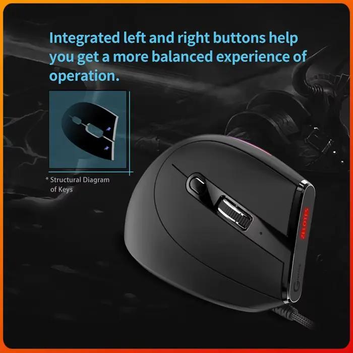 Souris verticale filaire pour gamer ZELOTES, 9 boutons, T-50, souris optique verticale filaire USB, 