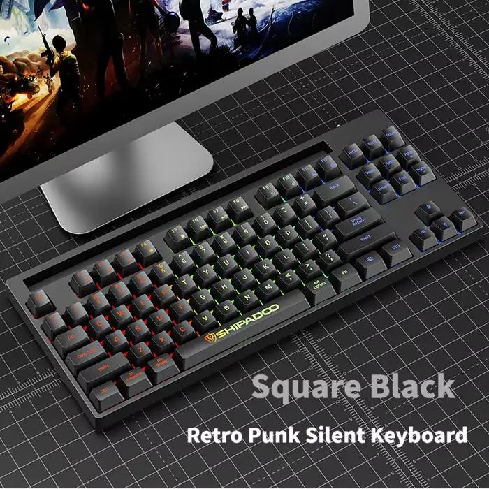 Clavier mécanique NexusClick Hot Sale 87 touches rétroéclairé, clavier de jeu filaire, touches lumin