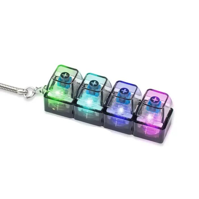 Clavier mécanique à 4 touches, clavier sensoriel anti-stress, porte-clés pour adultes, soulagement d