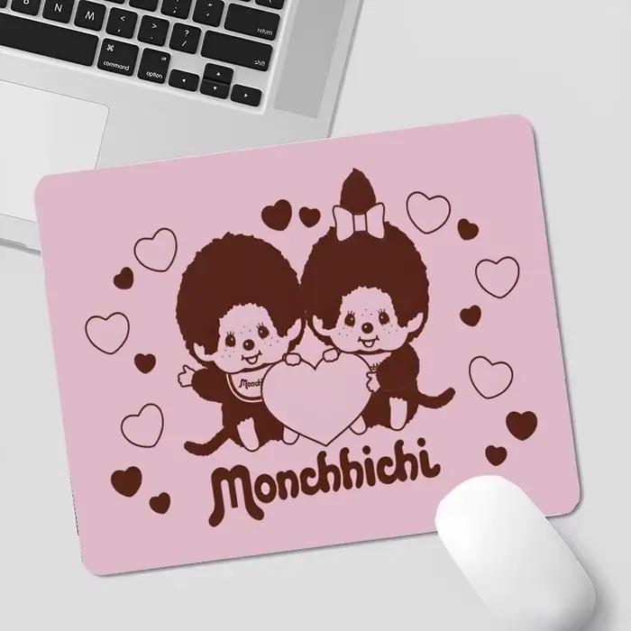 Tapis de souris en cuir PU imperméable M-Monchhichis 210x260mm, motif dessin animé Kawaii, pour clav
