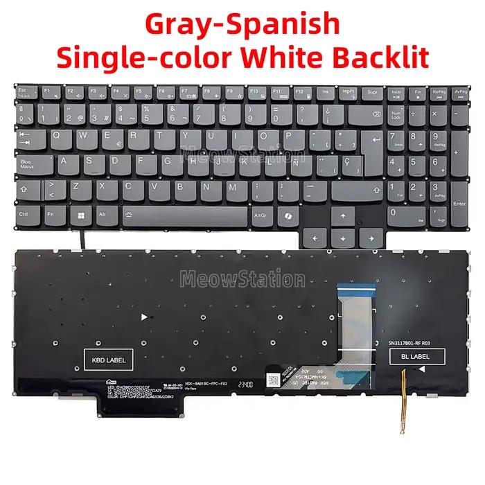 Clavier rétroéclairé espagnol pour Lenovo Legion LOQ 15IRX9 15IAX9I 15ARP9 15AHP9 15IAX9 15APH8 15IR