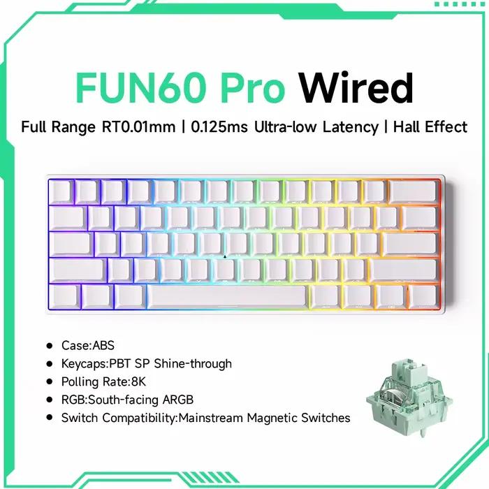MONSGEEK FUN60 PRO & MAX HE clavier mécanique commutateur magnétique 60% clavier de jeu sans fil déc