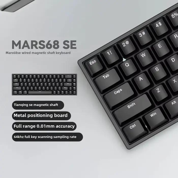 Mars 68 PRO clavier mécanique à axe magnétique clavier de jeu 0 zone morte plug et déclencher lumièr