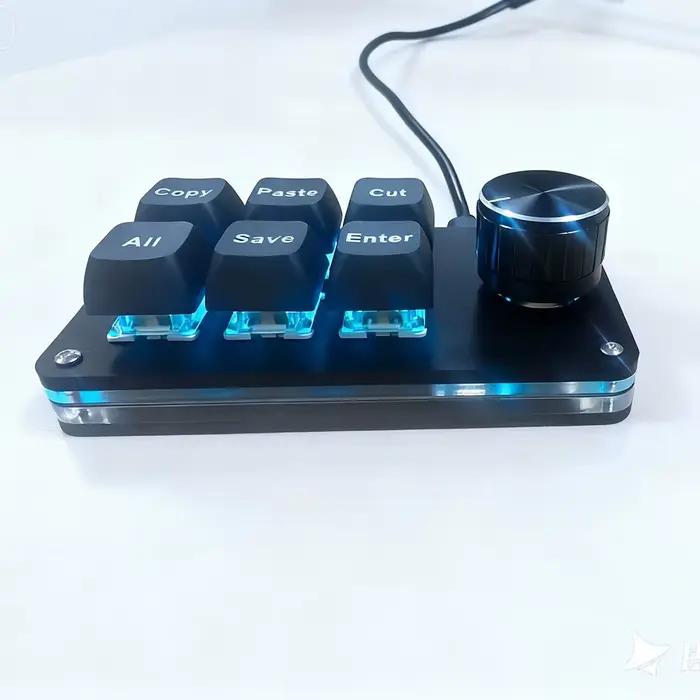 Bouton unique + clavier personnalisable à 6 touches, conception de bureau, raccourci en un clic, déf