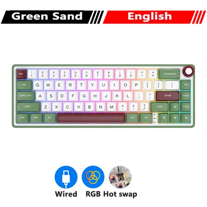 Royal Kludge-Clavier de jeu mécanique filaire, rétro4.2 RVB, remplaçable à chaud, touches MDA PBT, R