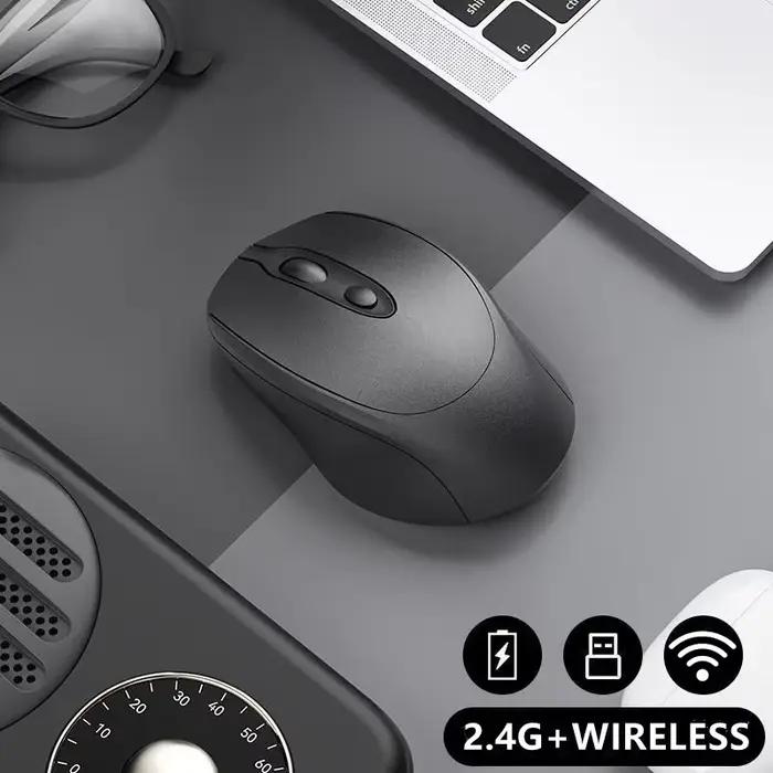 Souris d'ordinateur sans fil rechargeable, 2.4 ghz, compatible Bluetooth, USB, silencieuse, pour PC,