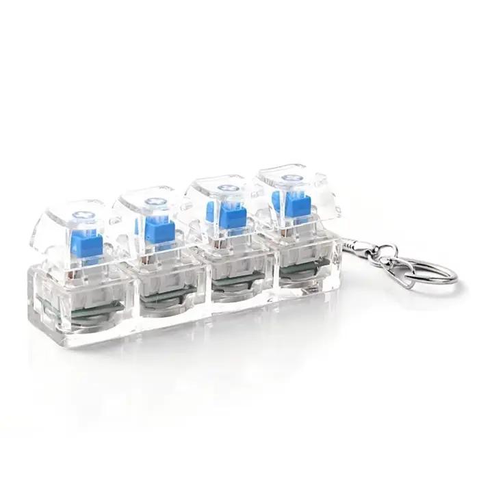 Porte-clés clavier RGB à 4 boutons, jouet Fidget avec lumières pour soulager le Stress, décompressio