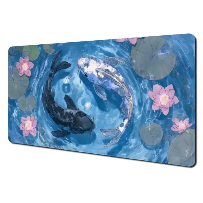 Tapis de jeu Yin Yang Koi MTG, tapis de combat pour cartes magiques, antidérapant, durable, 35x60cm,
