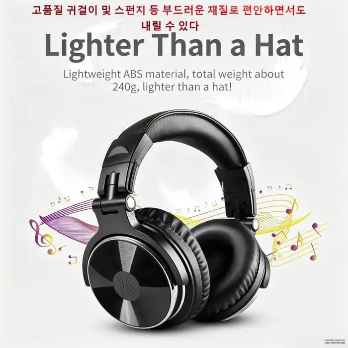 Casque de studio DJ professionnel supra-auriculaire avec micro intégré, casque filaire Hi-Fi stéréo 