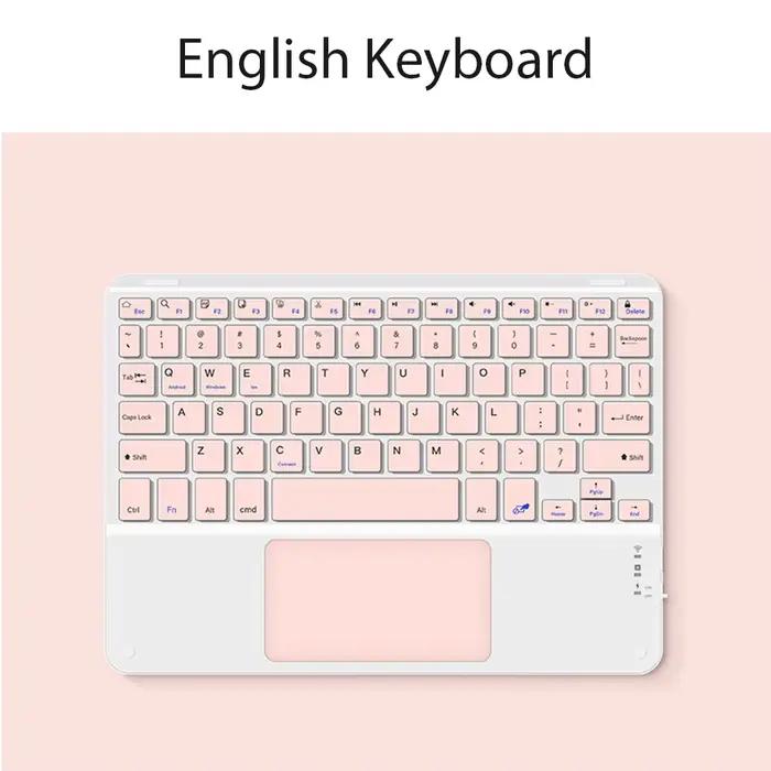 Clavier et souris tactiles ISub, clavier sans fil, longue veille, multilingue, rose, Android, iOS, W