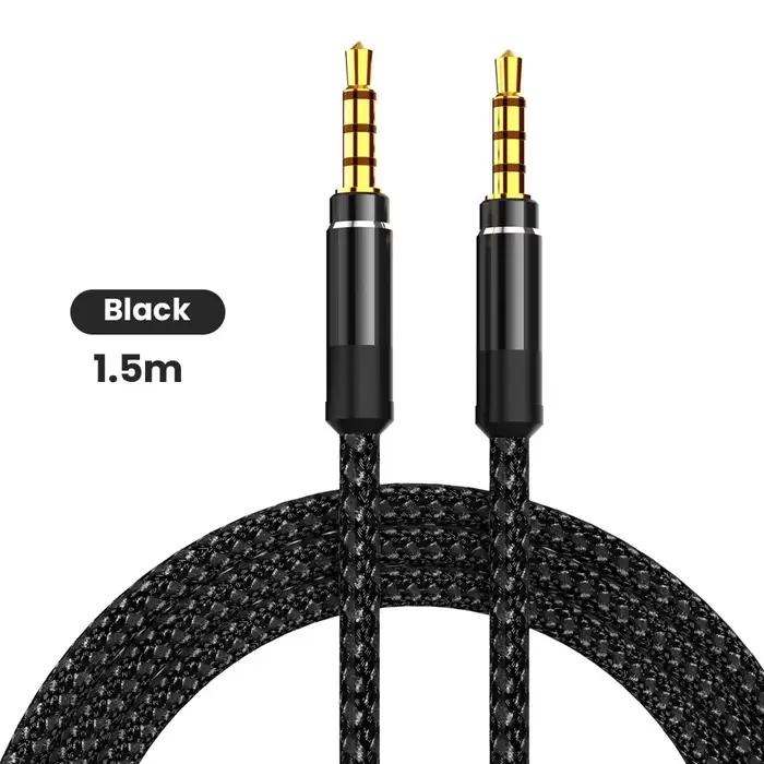 Câble Audio ligne Aux d'extension mâle à mâle, 1.5m, 3.5mm, pour iPhone, Samsung, Xiaomi, casque de 
