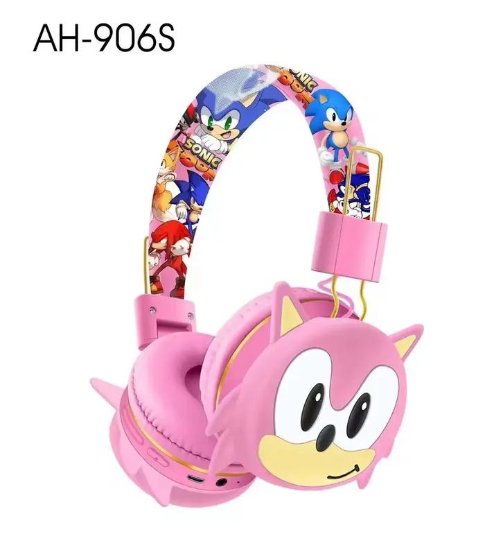 Casque pour enfants Sonic bleu et rose, casque sans fil supra-auriculaire pour musique et appels, ca