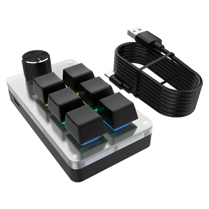 6 touches 1 bouton programmation rvb boutons de jeu Macro claviers Mini clavier de programmation per