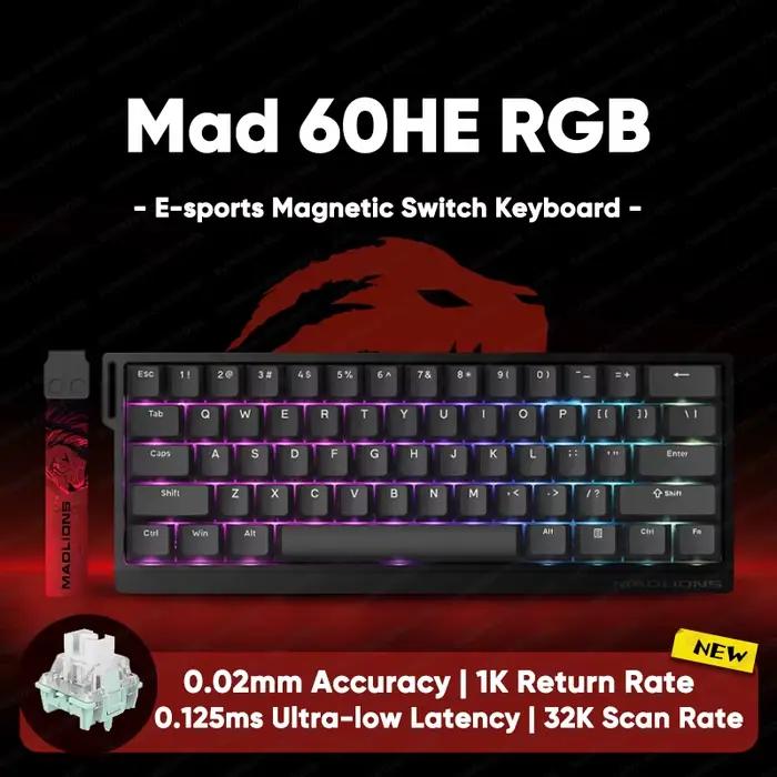 Clavier mécanique de jeu magnétique Madlions Mad60 V2 Mad68 V2 Mad 60he Mad 68he Mad60 Mad68 60% Hot