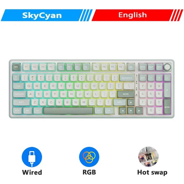 RK ROYAL KLUDGE R98Pro Clavier mécanique AZERTY français 98 touches, filaire, RGB, échangeable à cha