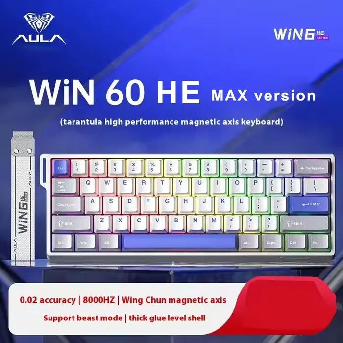 AULA WIN68 HE WIN60 MAX Ver clavier avec capuchons de touches PBT échangeable à chaud E-sports puce 