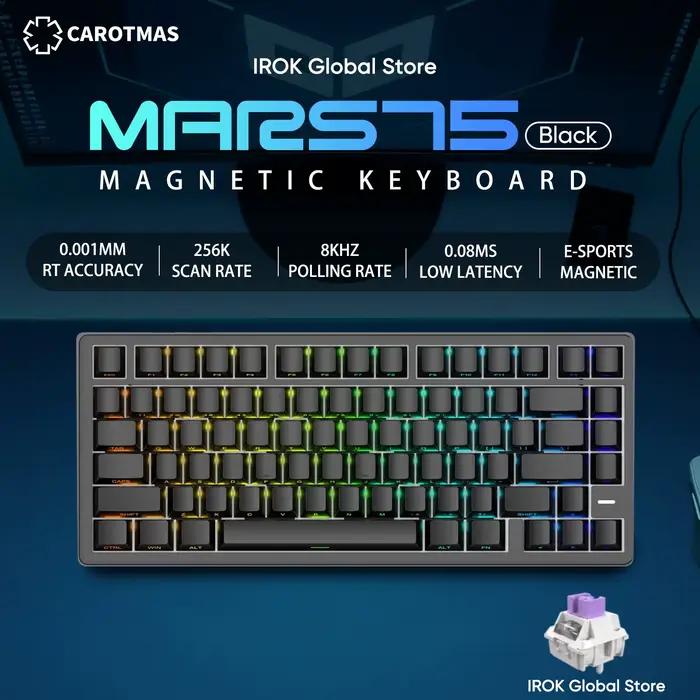 Clavier mécanique de jeu magnétique IROKCA ROTMAS Mars75 Pro Mars75, disposition 75 %, déclenchement