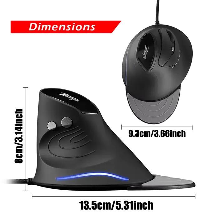 Souris verticale ergonomique filaire T-30, souris de jeu optique à 6 boutons avec DPI réglable et re
