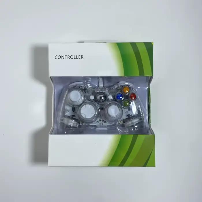Contrôleur de manettes de jeu transparent Shell pour XBOX 360, manette de jeu filaire USB pour ordin