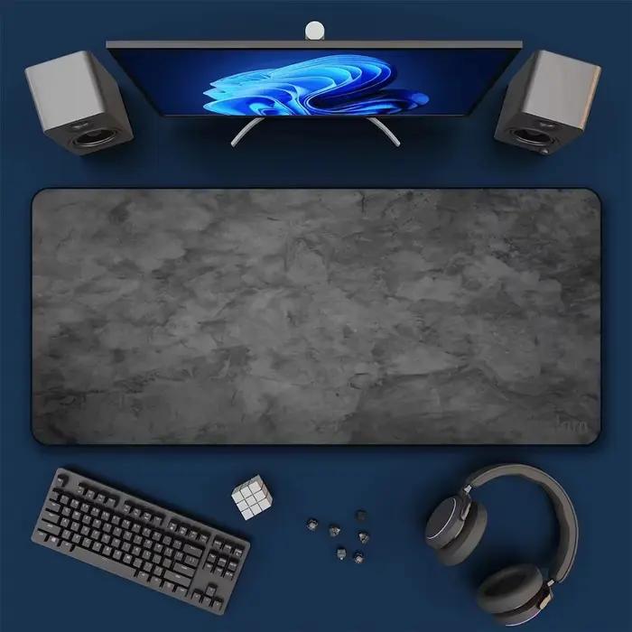 Grand tapis de souris de jeu gris foncé résistant à la saleté, base en caoutchouc antidérapante, 30x