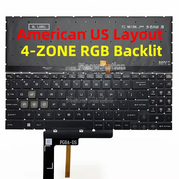 Clavier rétroéclairé RGB US/russe, pour MSI Katana 17 15 B13U B13UDXK B13UCXK B13V B13VFK B12VFK B12