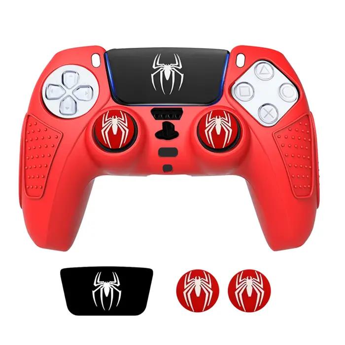 Housse en silicone Spider pour manette PS5, revêtement en caoutchouc antidérapant, autocollant Spide
