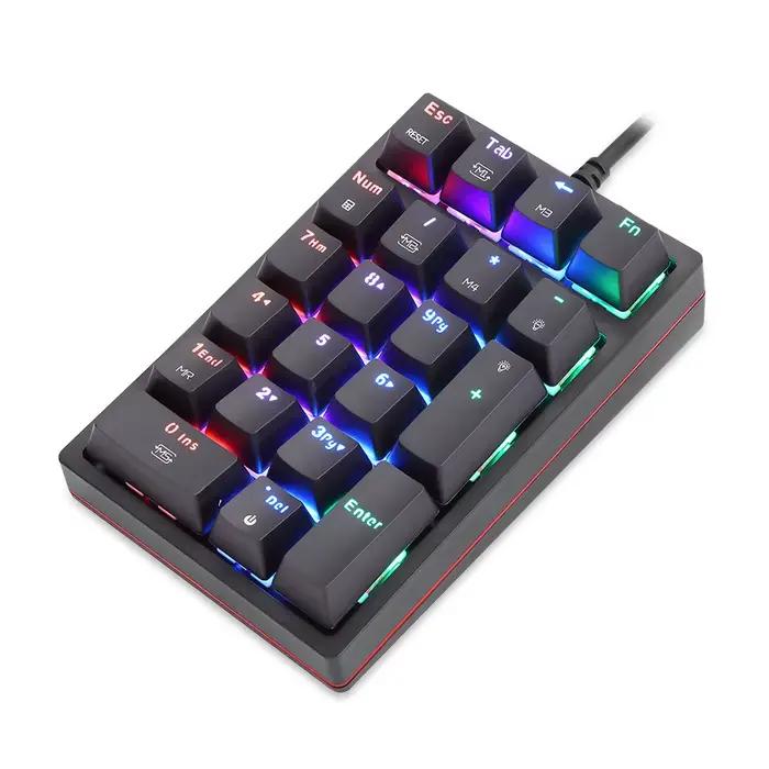 Motospeed K24 Macro clavier numérique mécanique filaire 21 touches rvb rétro-éclairage pavé numériqu