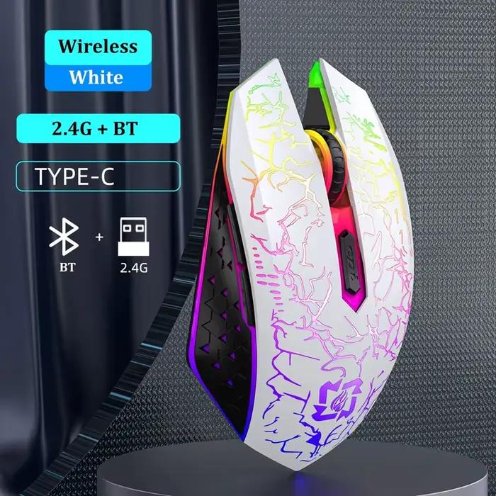 Souris Bluetooth Lenovo 2.4G, souris sans fil, double mode, pour jeux, RGB, 6 boutons, silencieuse, 